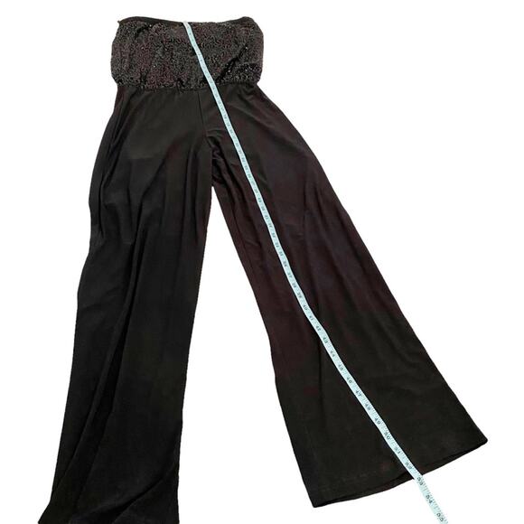 B Darlin Y2K Black Strapless Sequin Top Jumpsuit, Juniors Size 9/10 - Picture 8 of 11